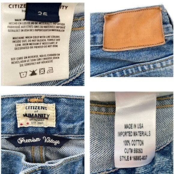 Anthropologie Citizens of Humanity Emerson Straight Leg Jean Medium Blue W25 NWT - Picture 14 of 14